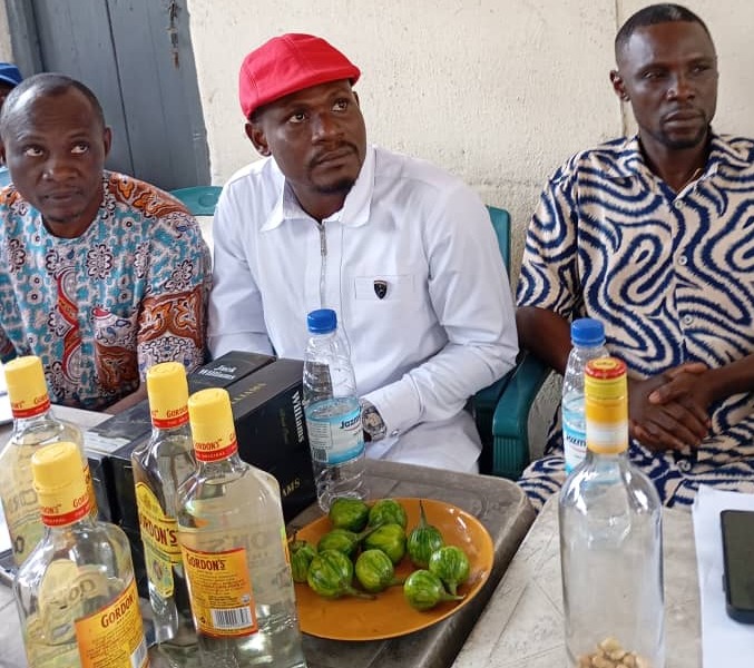 R- Comr. Emmanuel Ojiji, Vice Chairman Odani Youth, M- Comr. Joshua C. Chinda, Chairman Odani Youth, L- Comr Christian Akaha Worlu, Secretary Odani Youth.